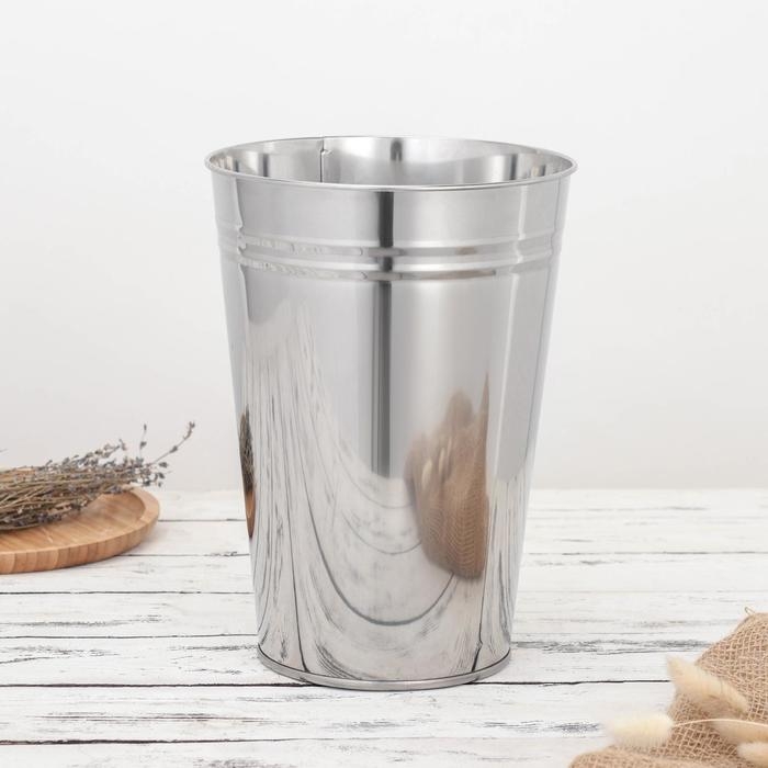 Вазон без ручек, 7 л, h=29 см, нержавеющая сталь, ГОСТ Вазон без ручек, 7 л, h=29 см, нержавеющая сталь, ГОСТ