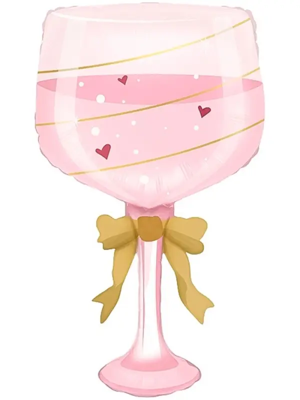 Воздушный шар фольгированный 35" &laquo;Бокал розовый&raquo;, фигура