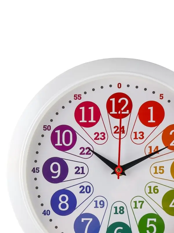 Часы настенные &laquo;Время учиться&raquo;, детские, развивающие, d=29 см, бесшумные, плавный ход, белые