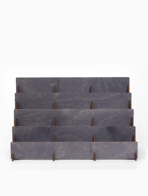 Подставка под открытки 12 ячеек по 12 см, 38.1&times;23&times;25 см, толщина 3 мм, коричневый