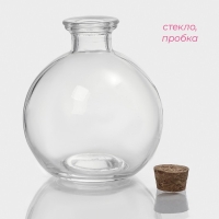 Банка стеклянная для хранения сыпучих продуктов Доляна «Парфе», 220 мл, 9×9×10 см, с пробковой крышкой