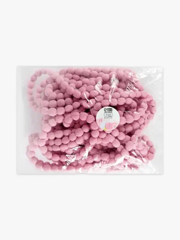 Тесьма декоративная с помпонами, 10 мм, 9.1&plusmn;0.5 м, розовый