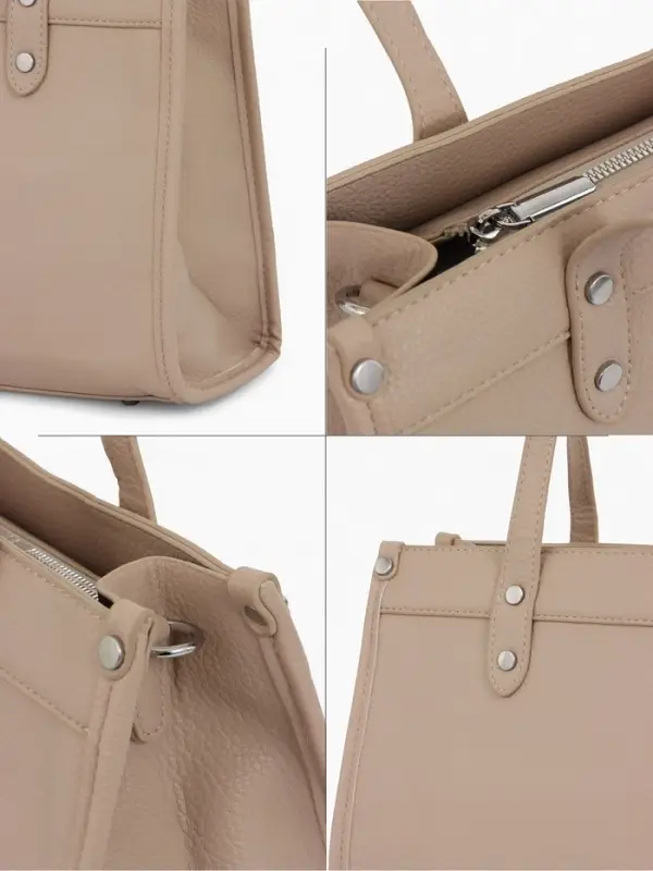 Сумка женская тоут TEXTURA на молнии, с кошельком, 30&times;10&times;24 см, бежевый