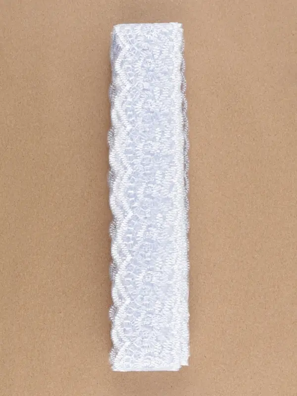 Кружево органза, 40 мм, 9&plusmn;0.5 м, белое