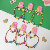 Набор детских украшений Выбражулька &laquo;Цветочное настроение&raquo;, 2 предмета: бусы, браслет d=6 см МИКС