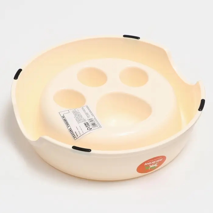 Миска для медленного кормления &laquo;Лапа&raquo;, 800 мл, пластик, бежевая