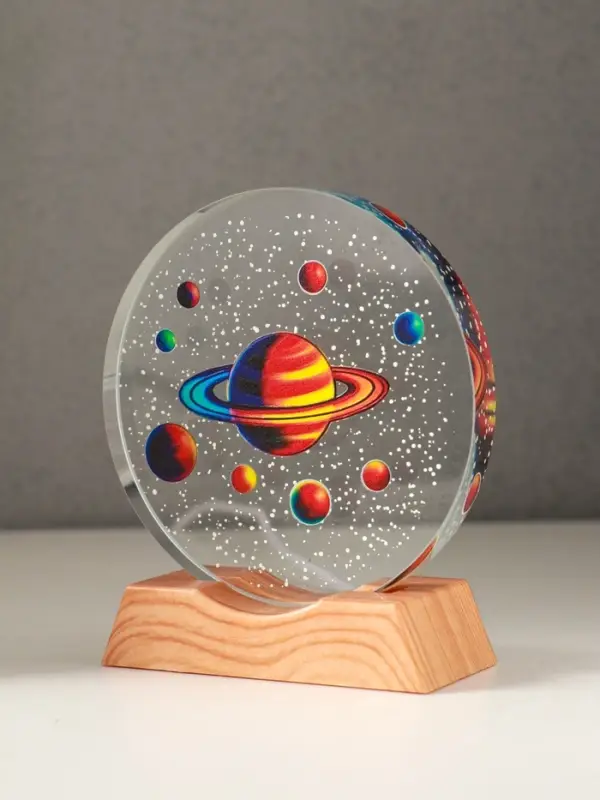 Сувенир стекло свет Сувенир стекло свет "Диск. Планетарий" 5хLED d=10 см, USB, цветной 10х4х11,4 см