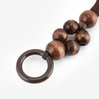 Ручки для сумки, 2 шт., вощёный шнур/дерево, 46.5&times;4 см, цвет коричневый