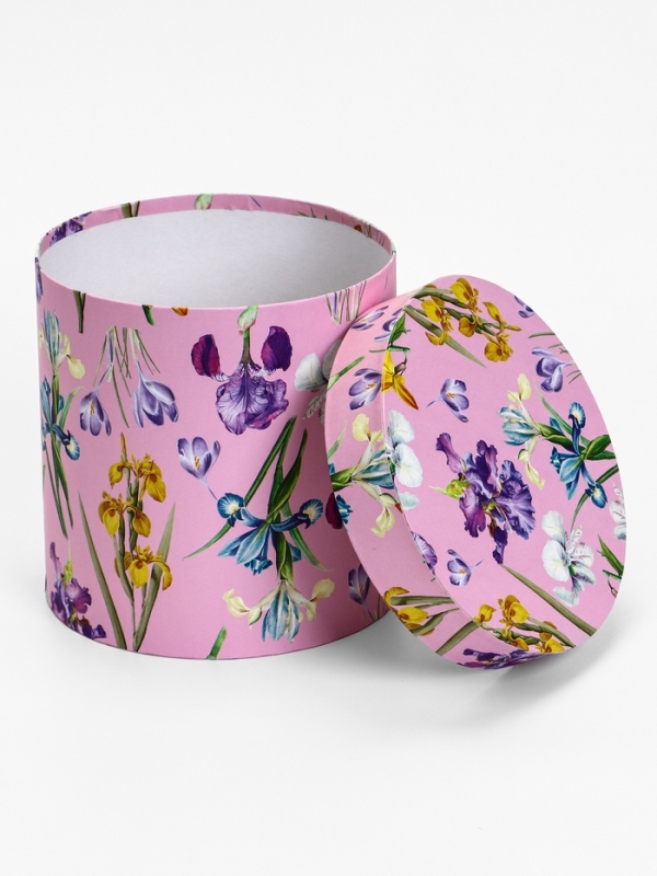 Шляпная коробка, Цветы, 20 х 20 см