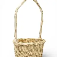 Корзина плетеная ива 15 х 15 х _ см, ручка h=14 см белый