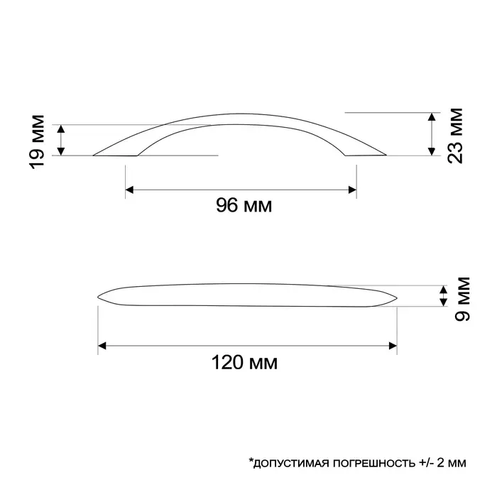 Ручка-скоба CAPPIO RSC014, м/о 96 мм, цвет золото