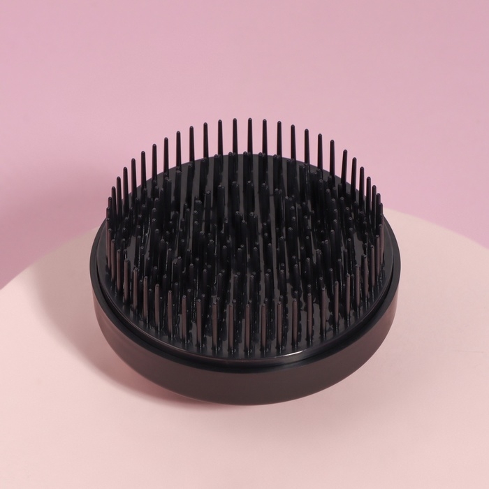 Расчёска массажная, круглая, складная, с зеркалом, d = 7,5 см, цвет чёрный Расчёска массажная, круглая, складная, с зеркалом, d = 7,5 см, цвет чёрный