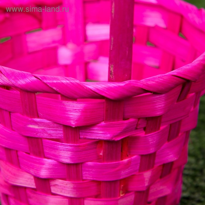 Корзина плетёная, бамбук, розовая Корзина плетёная, бамбук, розовая