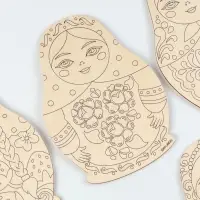 Роспись по дереву &laquo;Матрешки&raquo;, 5 шт., заготовки для творчества