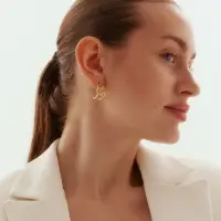 Серьги-кольца &laquo;Витые&raquo; тренд, цвет золото