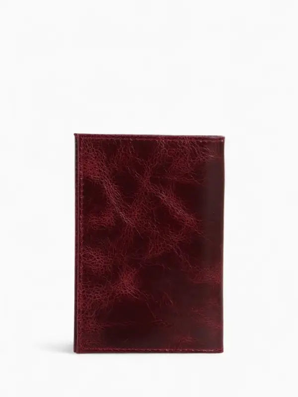 Обложка для паспорта, из натуральной кожи, бордовая