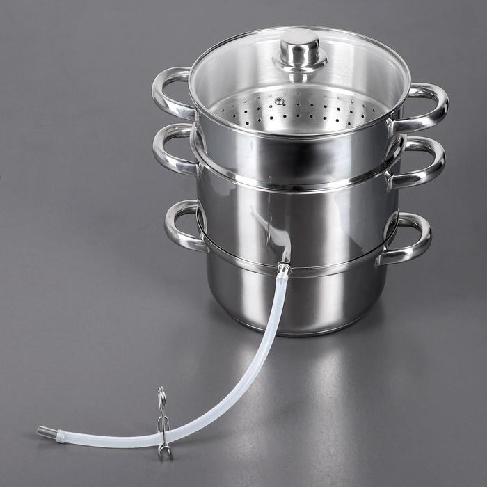 Соковарка из нержавеющей стали Доляна, 5,8 л, d=23 см, индукция, стеклянная крышка, цвет хромированный Соковарка из нержавеющей стали Доляна, 5,8 л, d=23 см, индукция, стеклянная крышка, цвет хромированный