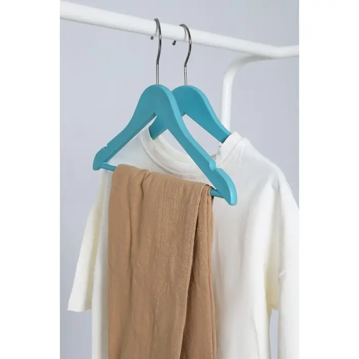 Плечики - вешалки с перекладиной Доляна, 30×20 см, 5 шт, голубые Плечики - вешалки с перекладиной Доляна, 30×20 см, 5 шт, голубые