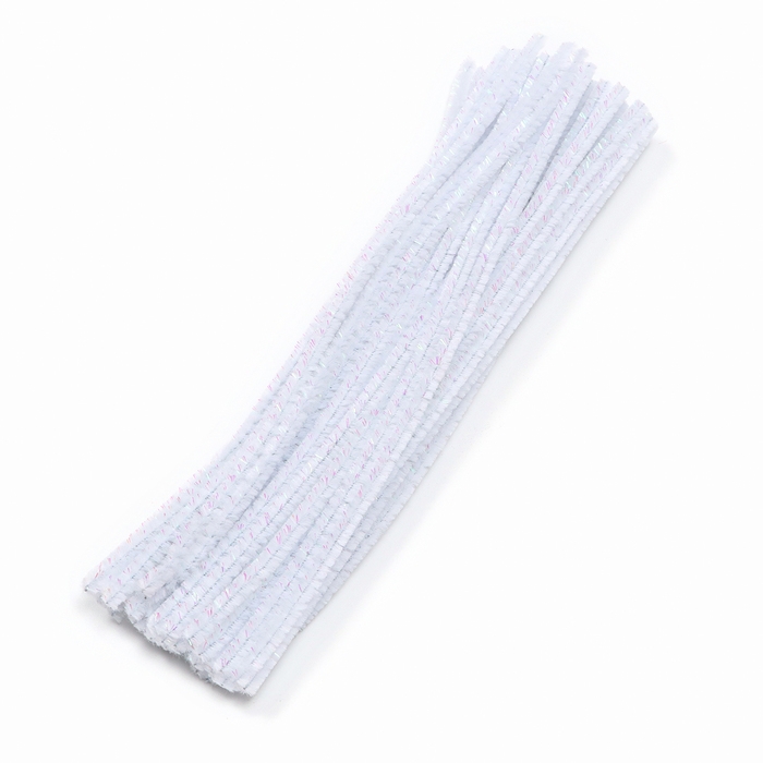 Проволока синельная набор 50 шт., белого цвета, 30 см Проволока синельная набор 50 шт., белого цвета, 30 см