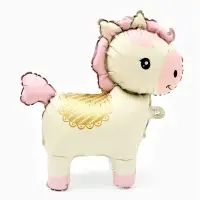 Воздушный шар фольгированный 3D 25" "Лошадка" цвет кремовый, под воздух