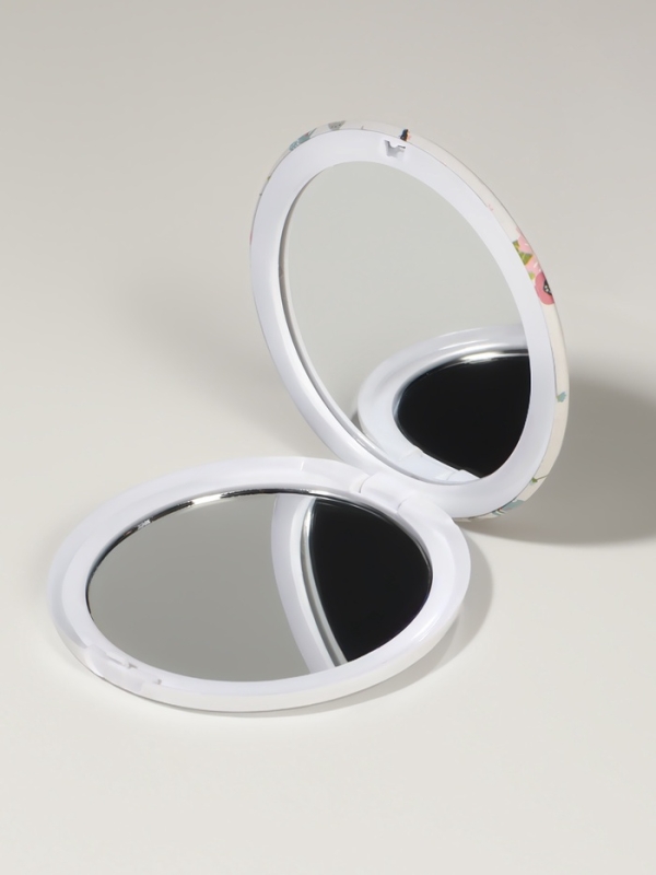 Зеркало складное «Единороги», d = 7,3 см, с увеличением, цвет белый