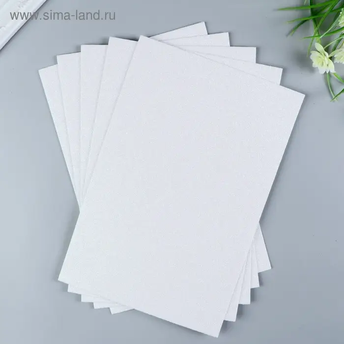 Фоамиран глиттерный Magic 4 Hobby 2 мм  цв. белый, 20х30 см Фоамиран глиттерный Magic 4 Hobby 2 мм  цв. белый, 20х30 см