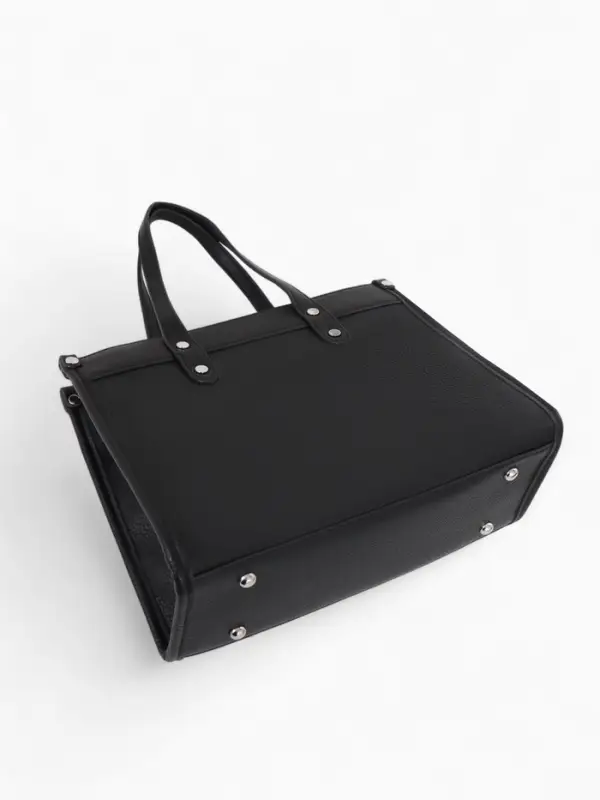 Сумка женская тоут TEXTURA на молнии, с кошельком, 30&times;10&times;24 см, чёрный