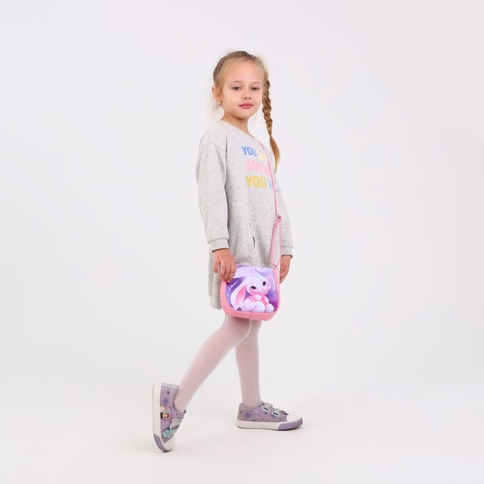 Сумка детская «Зайка в свитере» из эко-кожи, на ремешке, 17х12х5 см