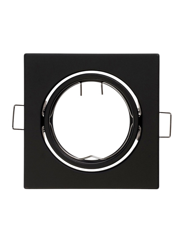 Светильник встраиваемый поворотный, под лампу MR16, квадрат, металл, черный