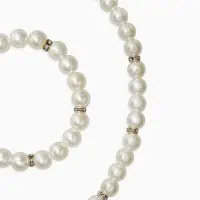 Набор детский &laquo;Выбражулька&raquo; 2 предмета: бусы, браслет, жемчуг стразы, цвет белый