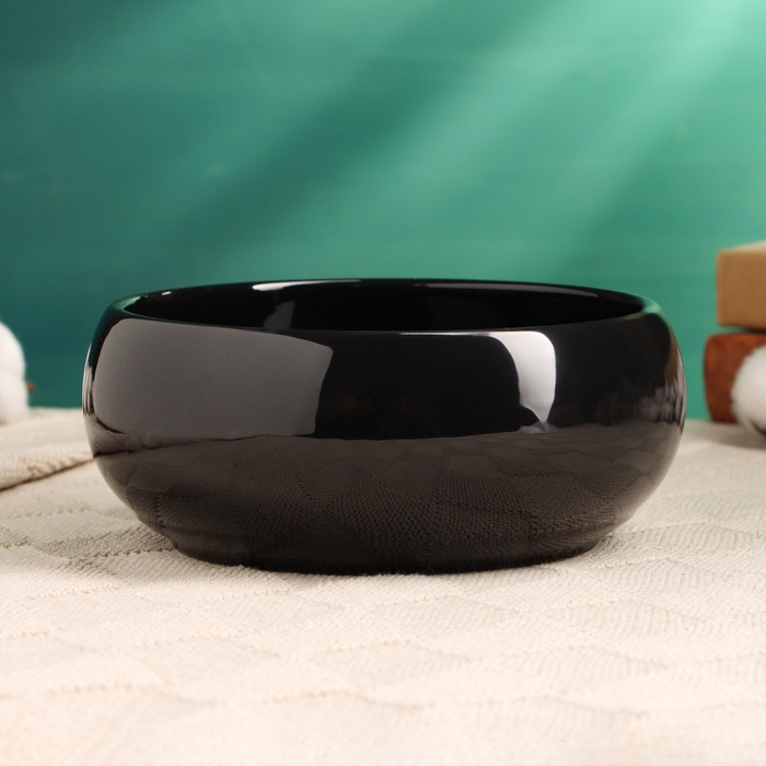 Кашпо - бонсай  Кашпо - бонсай "Мира" для кактусов и суккулентов, черное, 18х18х7см