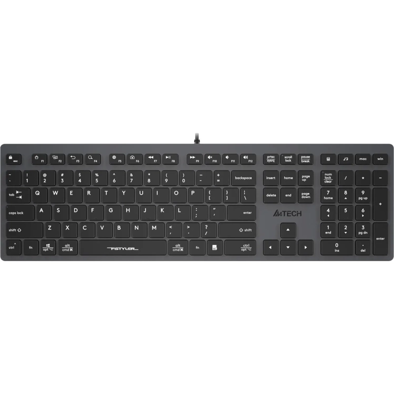 Клавиатура A4Tech Fstyler (FX50 GREY) серый USB slim Multimedia