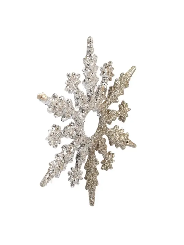 Ёлочное украшение «Праздничное сияние» снежинка, 14×14 см, золото