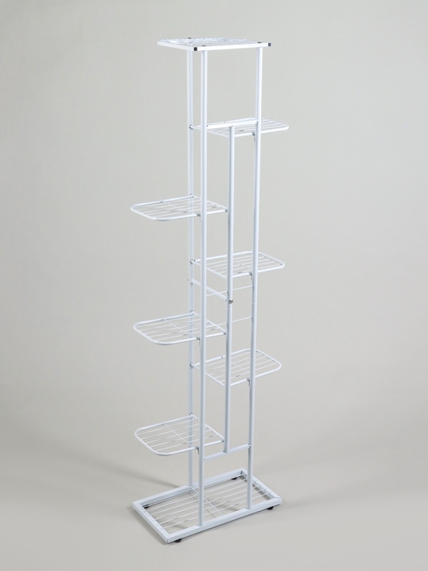 Подставка для цветов Greengo, 8 полок, 43 × 22 × 141 см, напольная, металл, белая Подставка для цветов Greengo, 8 полок, 43 × 22 × 141 см, напольная, металл, белая