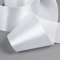 Лента атласная, 75 мм, 23&plusmn;1 м, белая №01