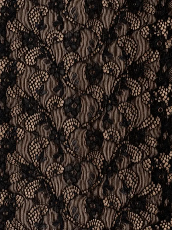 Кружевная эластичная ткань, 180 мм, 2.7&plusmn;0.5 м, чёрная