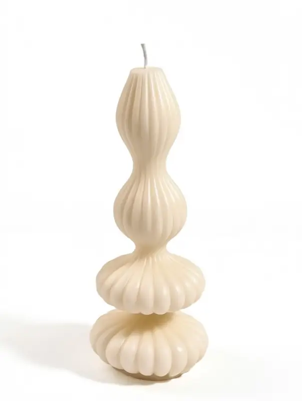 Свеча интерьерная "Геометрия света" 520 гр, 10х10х24 см, 18 ч, молочный