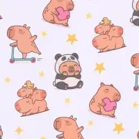 Бумага упаковочная крафт &laquo;Капибары&raquo;, 70&times;100 см