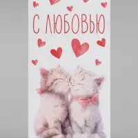 Конверт для денег &laquo;С любовью&raquo;, акварельный картон, 16.5&times;8 см