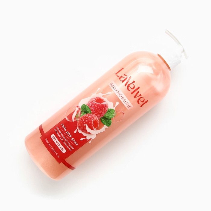 Гель для душа «Вдохновение», 1000 мл, аромат малины со сливками, LaVelvet