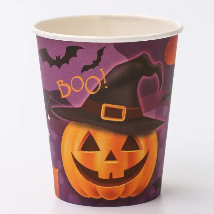 Стакан одноразовый бумажный «Весёлая тыква», 250 мл , на Хэллоуин