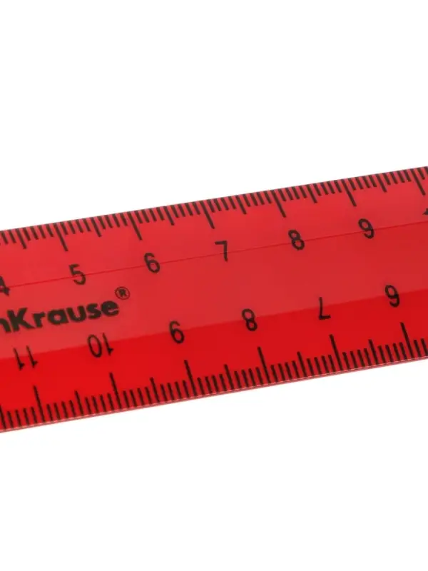 Линейка 15 см ErichKrause Classic, красная, флоупак