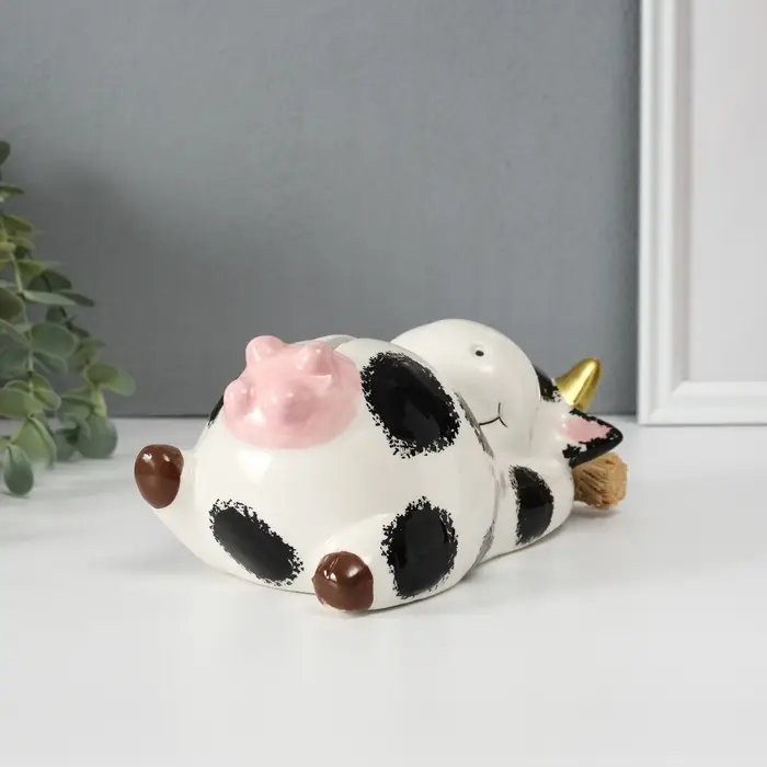 Копилка для денег &laquo;Коровка на сене&raquo;, керамика, 18.5&times;10.8&times;9.7 см