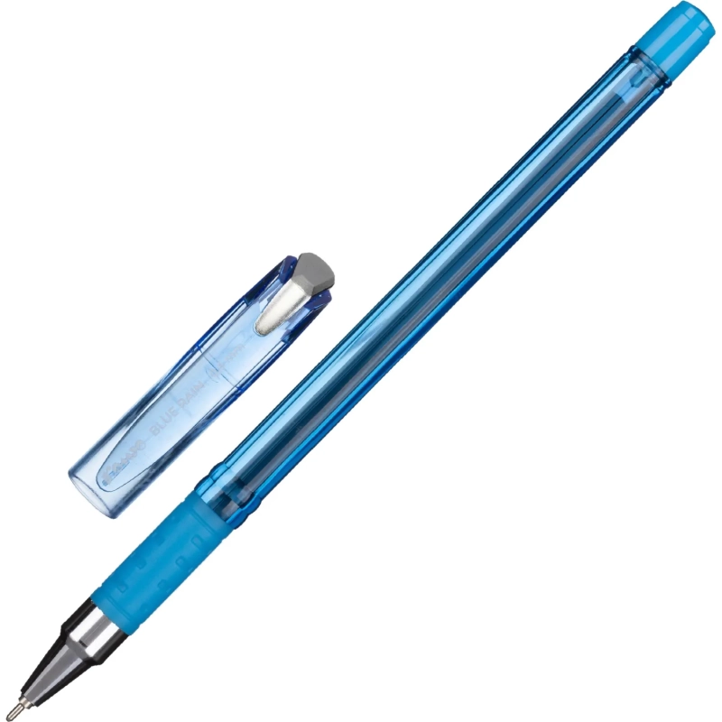 Ручка шариковая Комус Blue Rain, д.ш. 0,7 мм, гол.корп, манж., синяя