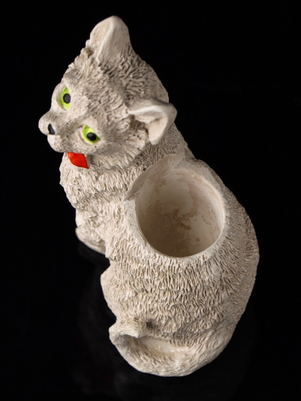 Подставка для мелочей Подставка для мелочей "Кот с бантом" 14х9х7 см, бежевый