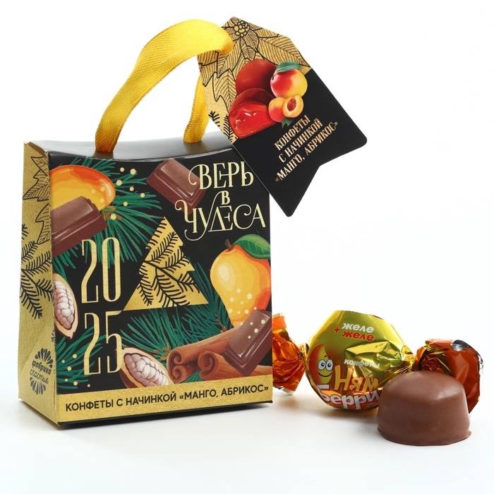 Подарочные конфеты «Верь в чудеса», с кусочками манго, 30 г. Подарочные конфеты «Верь в чудеса», с кусочками манго, 30 г.