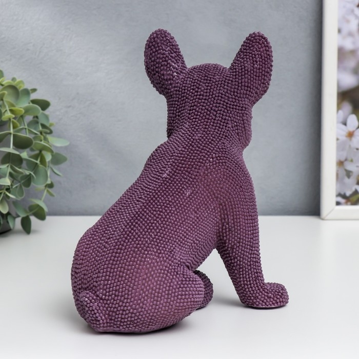 Сувенир полистоун Сувенир полистоун "Французский бульдог фиолет" барашковый сидит 19,5х12х16 см