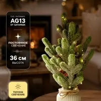 Фигура светодиодная &laquo;Морозное утро&raquo; 36 см, 20 LED, от батареек AG13&times;3 (в комплекте), свечение тёплое белое
