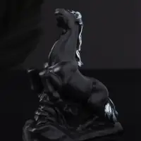 Фигура "Конь на дыбах" 10 см, черный