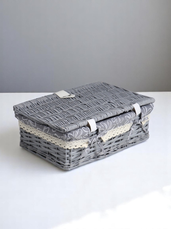 Набор корзина-чемодан 2 шт.Ткань внутри, ручки экокожа, застёжка экокожа, 42*27 см, Н15 см.32*21 см Набор корзина-чемодан 2 шт.Ткань внутри, ручки экокожа, застёжка экокожа, 42*27 см, Н15 см.32*21 см